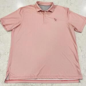 Johnnie-o Poe Nantucket Performance Pink Polo Golf Shirt XL Embroidered Golfer